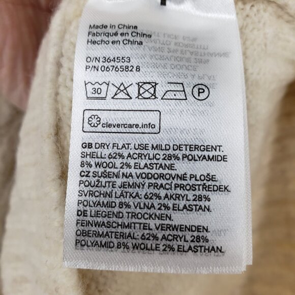 H&M Off Shoulder Cable Knit Sweater M Womens Cream - Picture 10 of 10